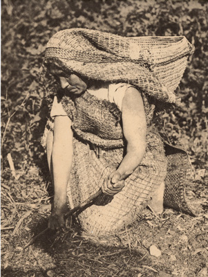 HESQUIAT ROOT DIGGER EDWARD CURTIS NORTH AMERICAN INDIAN PHOTO